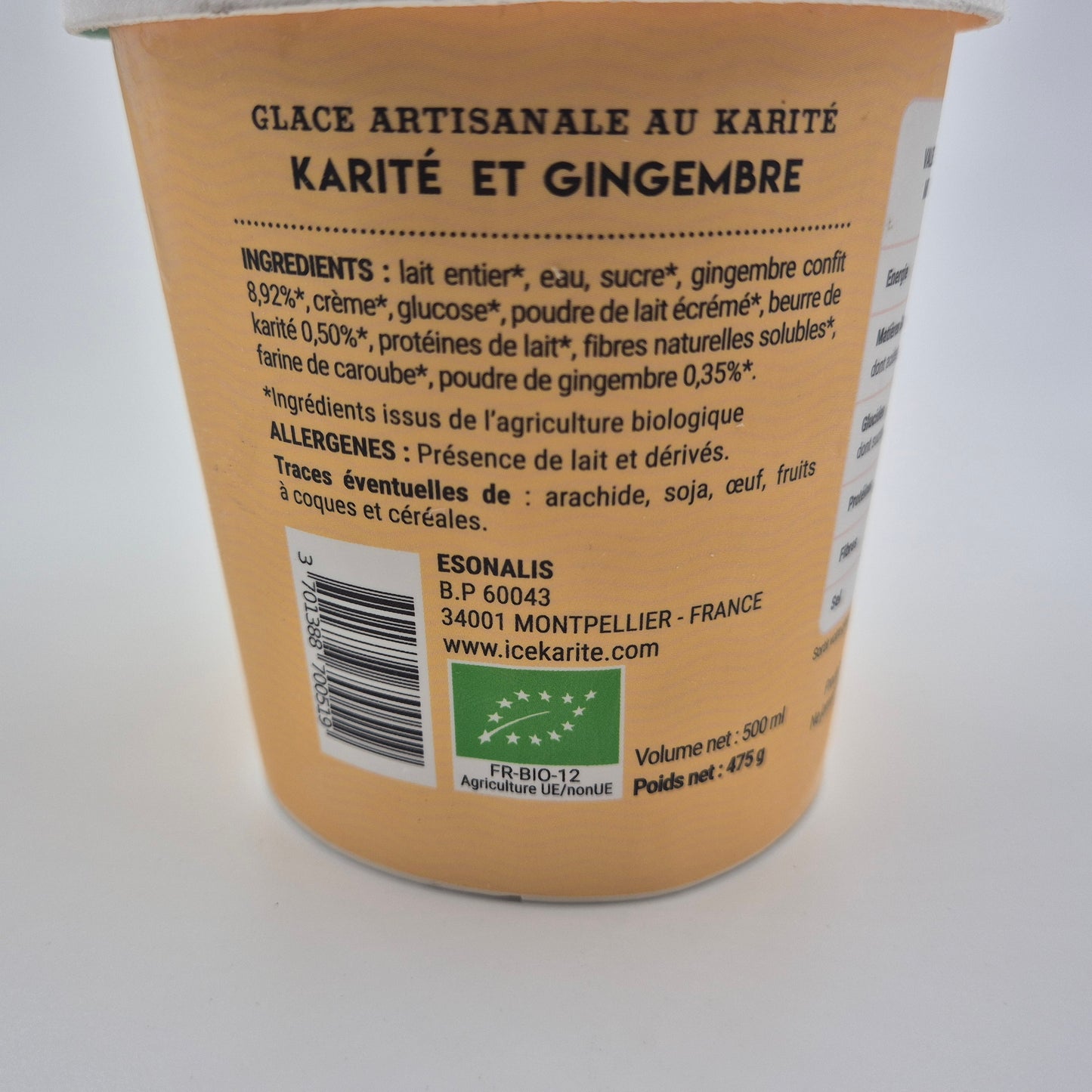 Glace ice karite gingembre